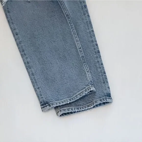 Agolde Riley High Rise Straight Leg Crop Denim Jeans In Whiplash NWT - Picture 11 of 11